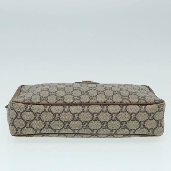 GUCCI GG Plus Supreme Clutch Bag PVC Beige Auth mr376 - Picture 6 of 16